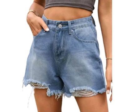 Short Jeans Feminino rasgado Nª40