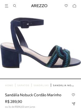 Sandália Nobuck Cordão Marinho Arezzo