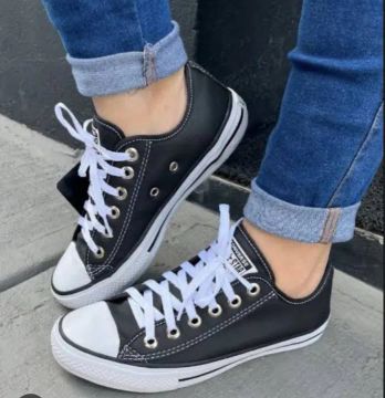 Converse All Star Preto Couro