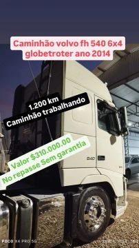 caminhão volvo fh 540 6x4 globetroter ano 2014