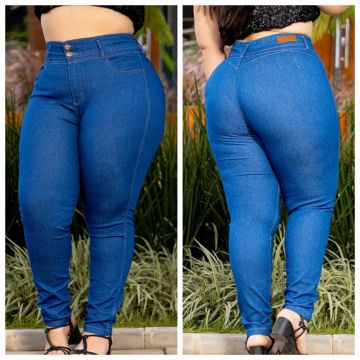 Calça Jeans Skinny Azul - Tamanho EG