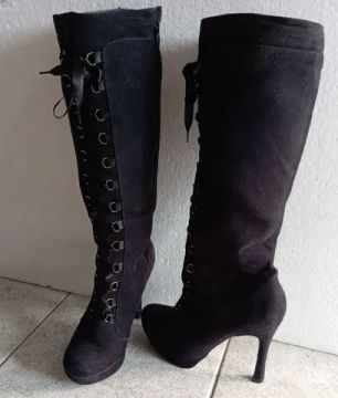 Bota feminina Vizzano de Camurça Preto 38