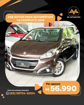 208 ACTIVE PACK AUTOMÁTICO 1.6 COMPLETO 2019