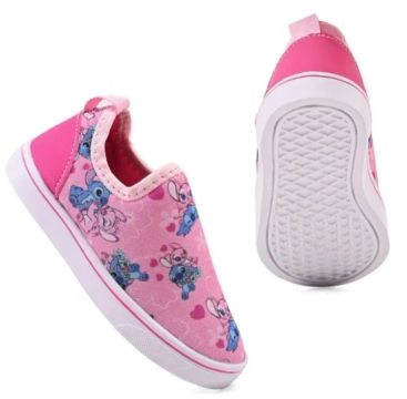 Sapato Infantil. Rosa. Desenho Stich.
