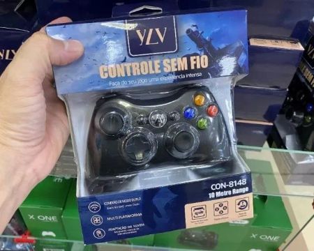 Controle Compativel Xbox 360 Sem Fio Preto Con-8148