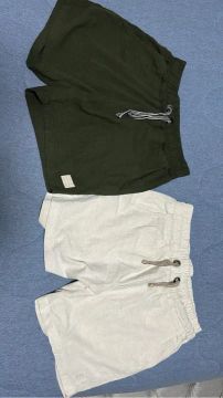 Shorts linho - Verde e Areia