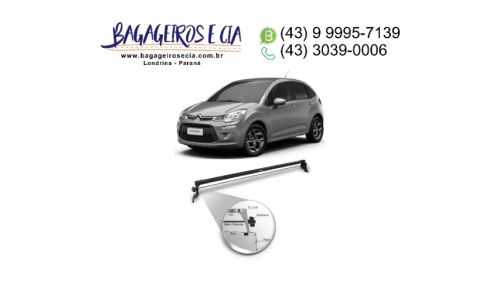 PROMO - Rack de Teto Citroën C3 2012 a 2021 - Fixação Porta Vhip