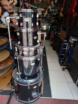 Bateria pearl soundcheck tom 10 12 16 22 caixa 14 completa com estantes e sem pratos