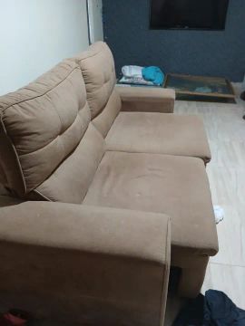 Sofá de Canto em Suede Bege