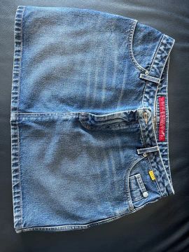 Saia jeans azul feminina ELLUS