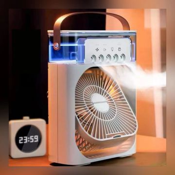Refrigerador De Ar Ventilador Umidificador Portátil Com Led  e Reservatório De Água