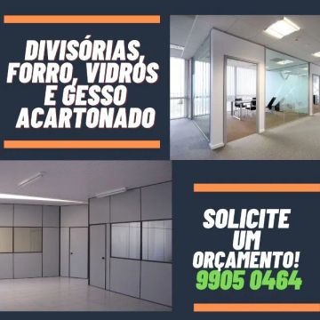 Divisórias, Forros, Gesso Acartonado e Vidros em Geral