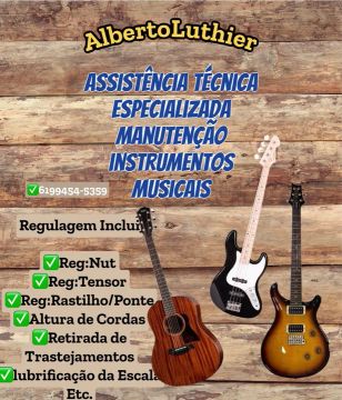 AlbertoLuthier assistência técnica especializada manutenção instrumentos musicais cordas.