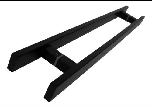 Puxador Inox 80cm para Porta de Madeira e Vidro - Inox preto