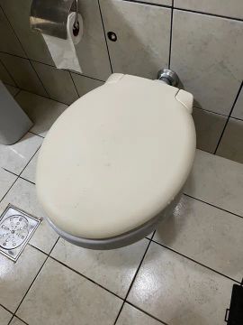 Lavatório e vaso sanitário usada