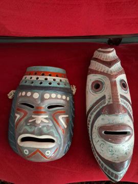 Máscaras de cerâmica - Decoração étnica