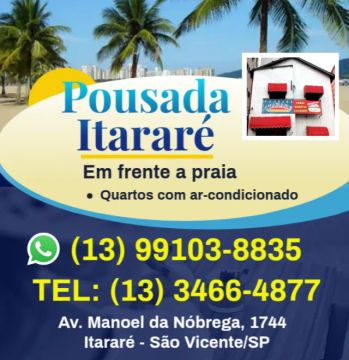 Pousada em frente a praia