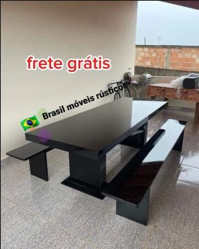 Mesa pedra de ardósia pintada 