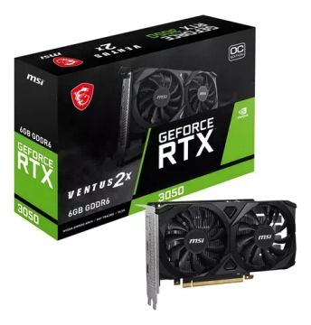 Placa de Video MSI GeForce RTX 3050 Ventus 2X OC, 6GB, GDDR6, 96-bit, 912-V812-016-NACPlac
