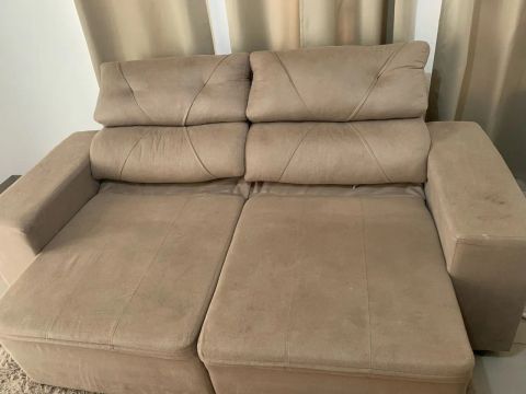 Sofá de Canto 3 lugares em Suede Bege