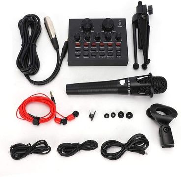 Kit Microfone Placa de Som Mixer