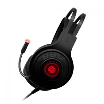 Headset Gamer Hoopson, USB, PC/PS4/XBOX, LED Vermelho, Drivers de 40mm, Black, F-101-VM