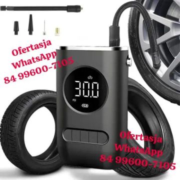 Mini Calibrador Compressor Pneu Digital Carro Moto Bike sem Fio Recarregável Portatil