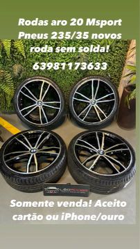 Rodas Aro 20 Msport com Pneus 235/35 Novos