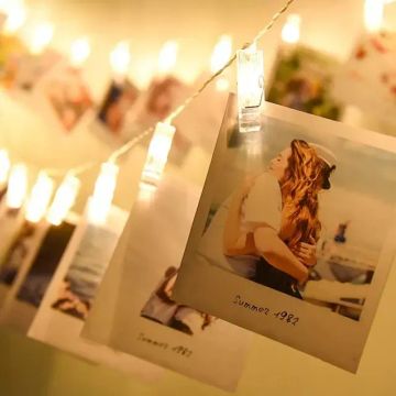 Fio De Led 20 Pregadores Led Decoração Varal Para Fotos