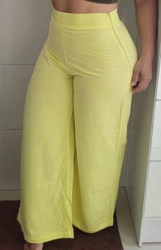 Calça Pantalona Amarela - Tamanho M