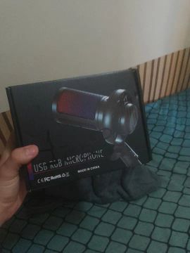 Microfone NJSJ-ME6S USB RGB Gamer. (Não entrego)