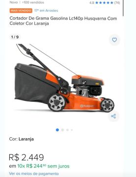 Cortador de Grama Gasolina Husqvarna LC140P