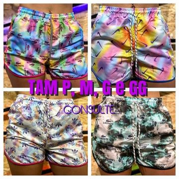 Kit 4 Shorts Atacado Shortinhos de Banho Praia Piscina Feminino