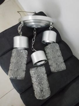 Lustre de cristal com 3 lâmpadas