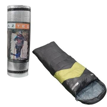 Kit camping Saco de dormir viper 5ºc a 12°c + isolante termico Azteq Reflex 