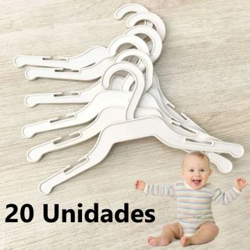 Cabides de plástico para bebê - 20 unidades