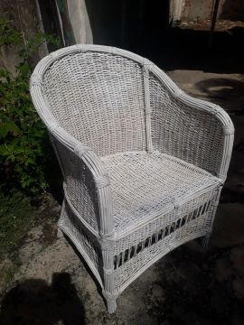 Poltrona em Vime Branco vintage
