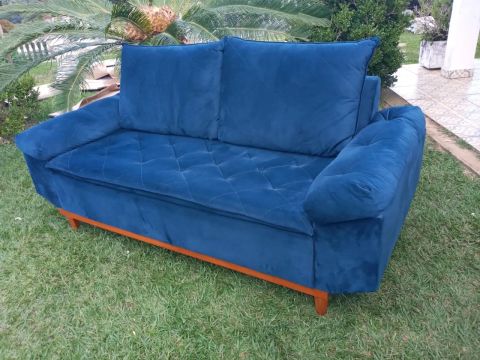 Sofá Cama Azul - Conforto e Estilo