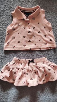 Conjunto Tommy Hilfiger Bebê - Blusa e Saia