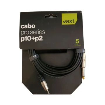 Cabo de Áudio Profissional MXT Pro-Series P10M+P2ST 5 Metros - CB0489