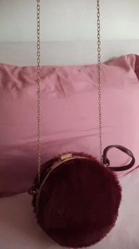 Bolsa de mão de Pelúcia Vermelha