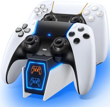 Base de Carregamento Dual para Controle PS5 - Carregamento Rápido e LEDs