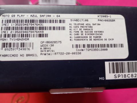 Vendo celular Motorola G9 semi novo 