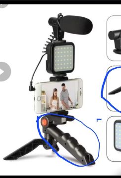 0Kit De Fotografia Luz De Vídeo + Microfone + Tripé Dobrável + Suporte Celular