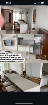Apartamento mobiliado no Unique - andar alto, nascente