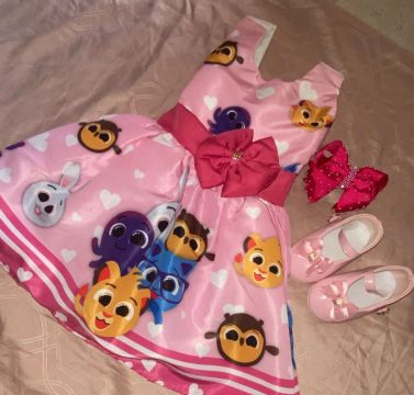 Vestido Infantil bolofofo- Tamanho 1