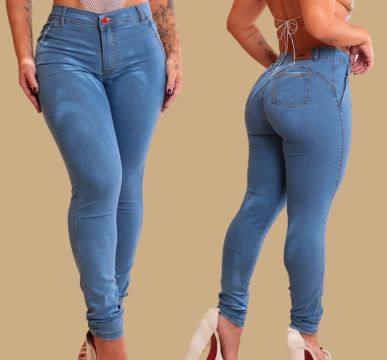 Calça Jeans Feminina Na Grade Fechada