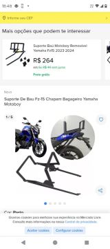 Suporte de Bau Fz-15 Chapam Bagageiro Yamaha Motoboy