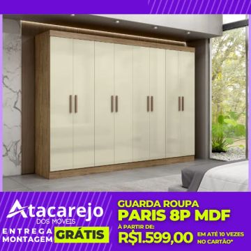 Guarda Roupa MDF Casal Entrega e Montagem Grátis 
