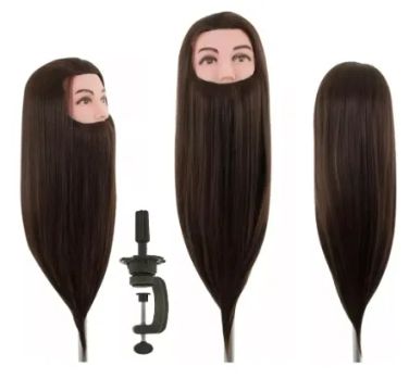 Cabeça De Boneca Masculina Sintético Barbeiro + Suporte